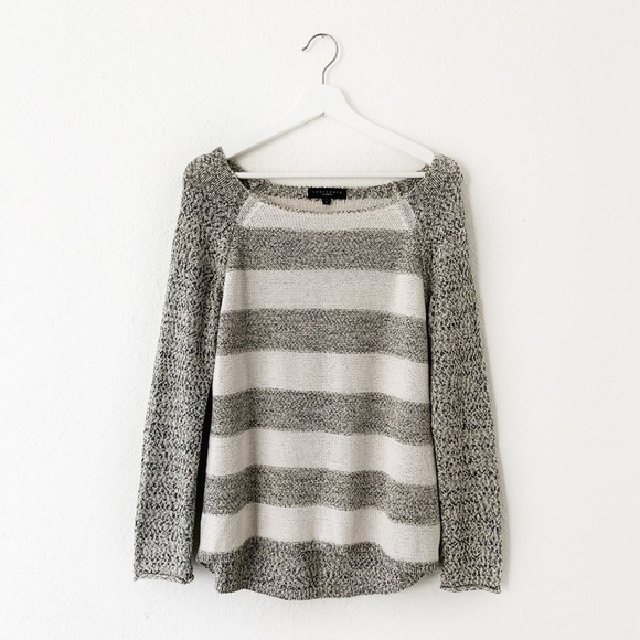 Sanctuary Sweaters - Sanctuary Striped Cream Gray Knitted Sweater Small
